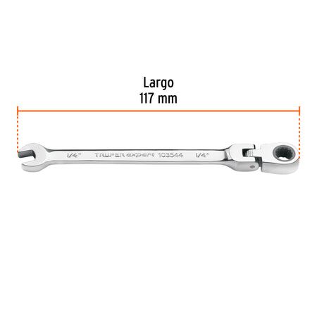 Llave combinada con matraca 1/4' flexible, Expert