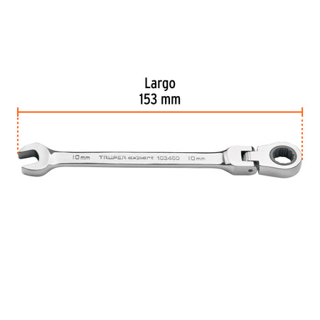 Llave combinada con matraca 10 mm flexible, Expert