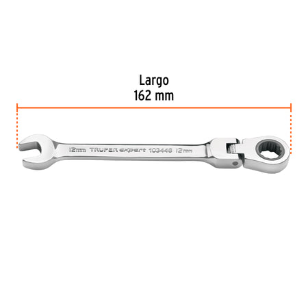 Llave combinada con matraca 12 mm flexible, Expert