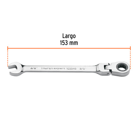 Llave combinada con matraca 3/8' flexible, Expert