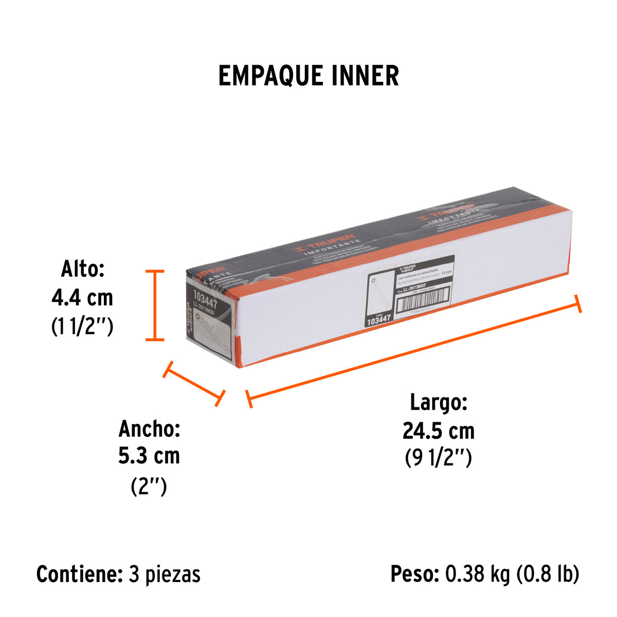 Llave combinada con matraca 13 mm flexible, Expert