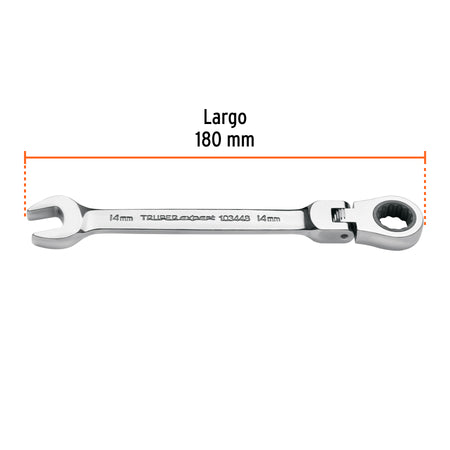 Llave combinada con matraca 14 mm flexible, Expert
