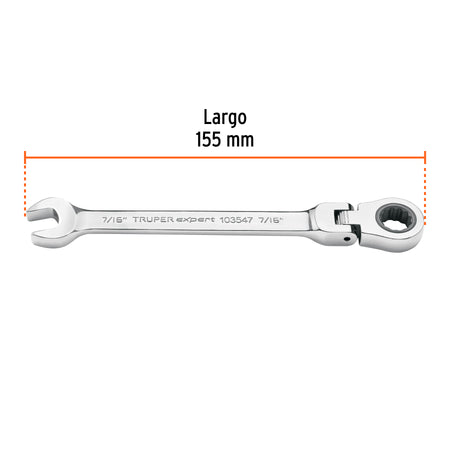 Llave combinada con matraca 7/16' flexible, Expert