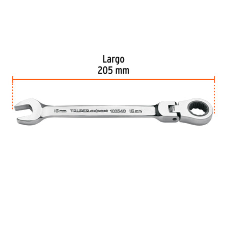 Llave combinada con matraca 16 mm flexible, Expert