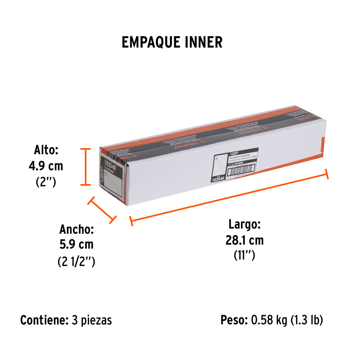 Llave combinada con matraca 16 mm flexible, Expert