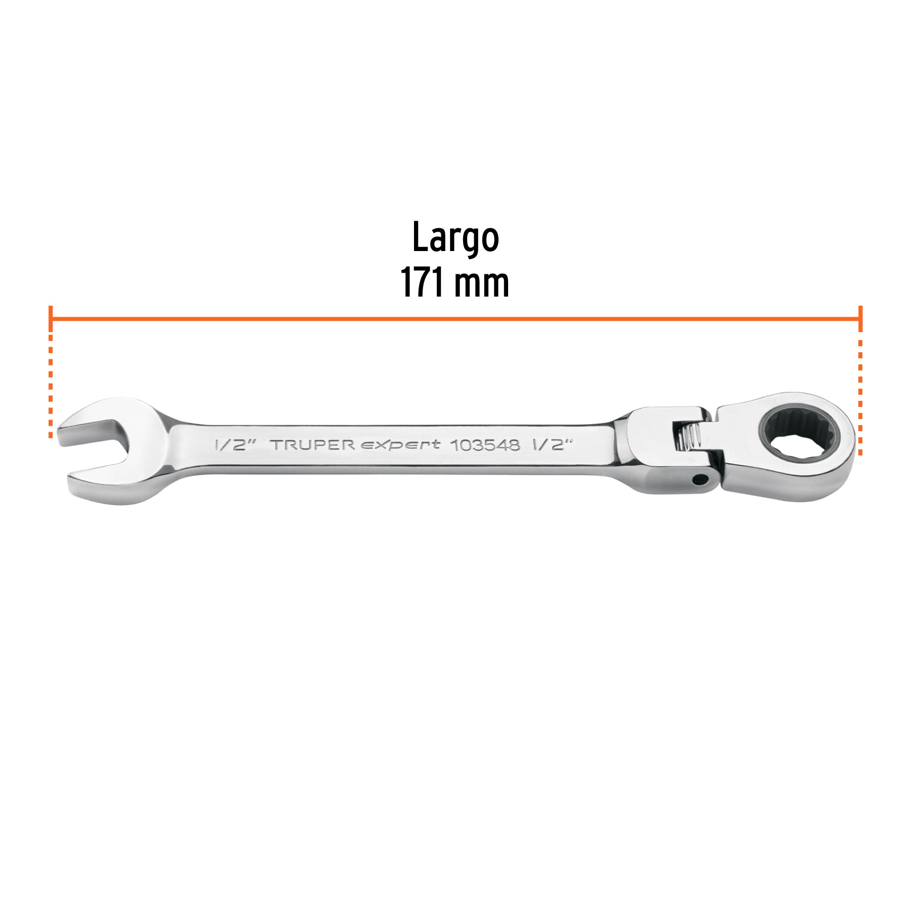 Llave combinada con matraca 1/2' flexible, Expert