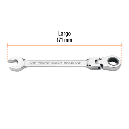 Llave combinada con matraca 1/2' flexible, Expert