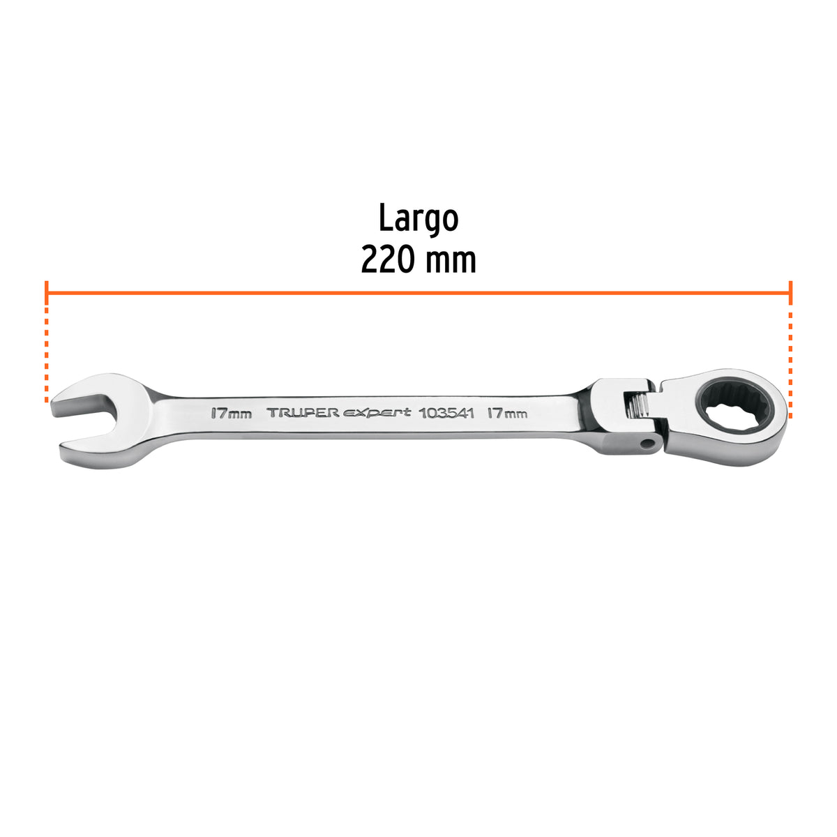 Llave combinada con matraca 17 mm flexible, Expert