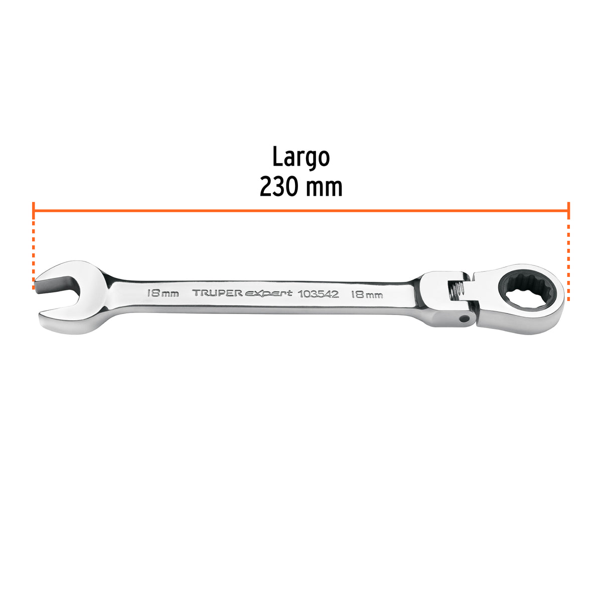 Llave combinada con matraca 18 mm flexible, Expert