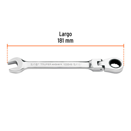 Llave combinada con matraca 9/16' flexible, Expert