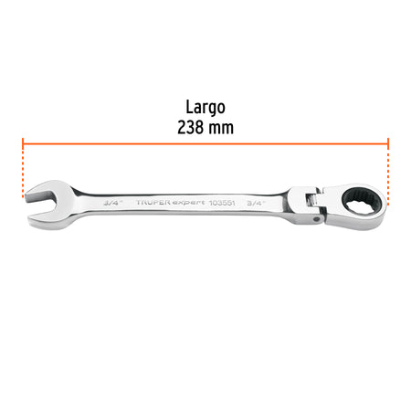 Llave combinada con matraca 3/4' flexible, Expert