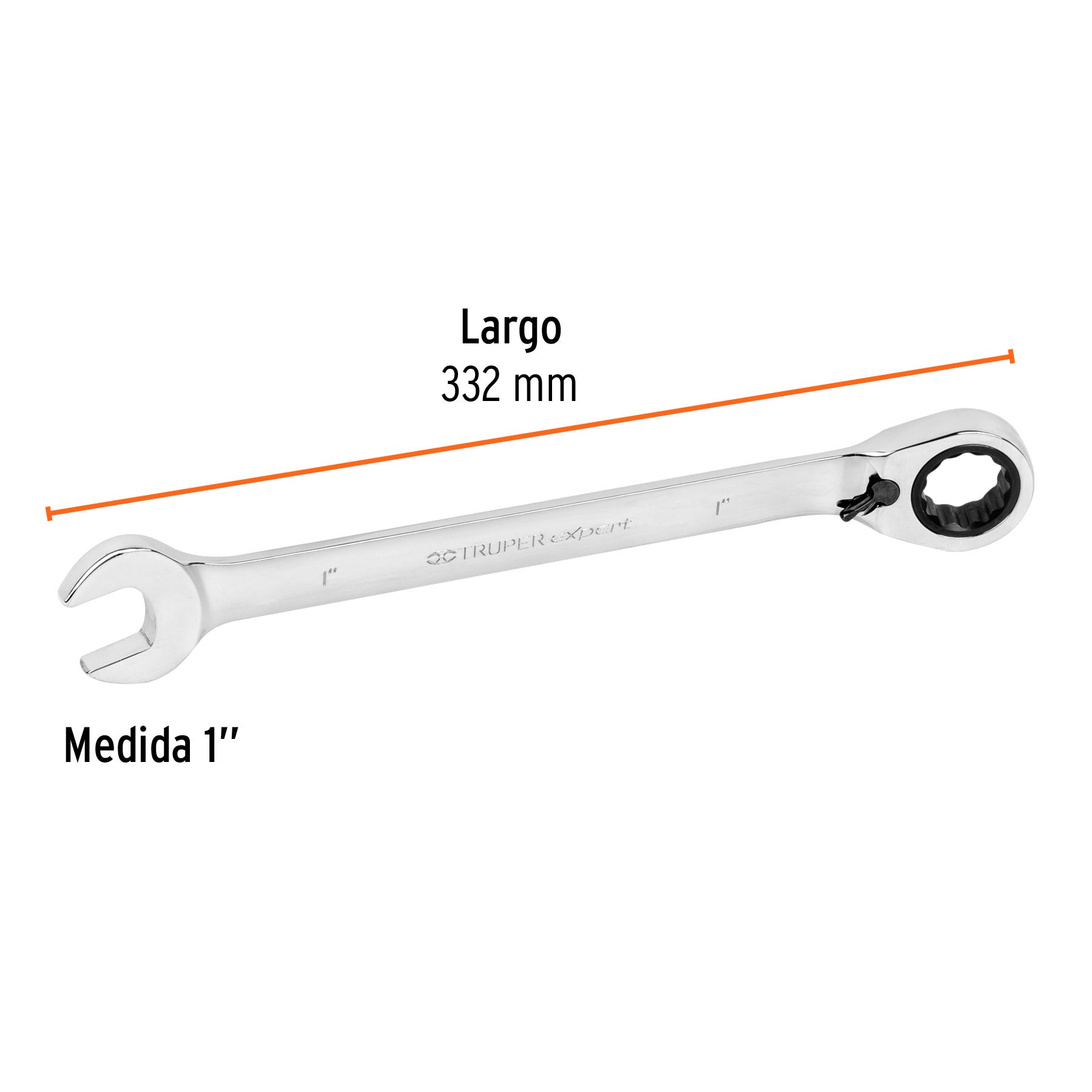 Llave combinada matraca reversible 1' x 332 mm largo, Expert