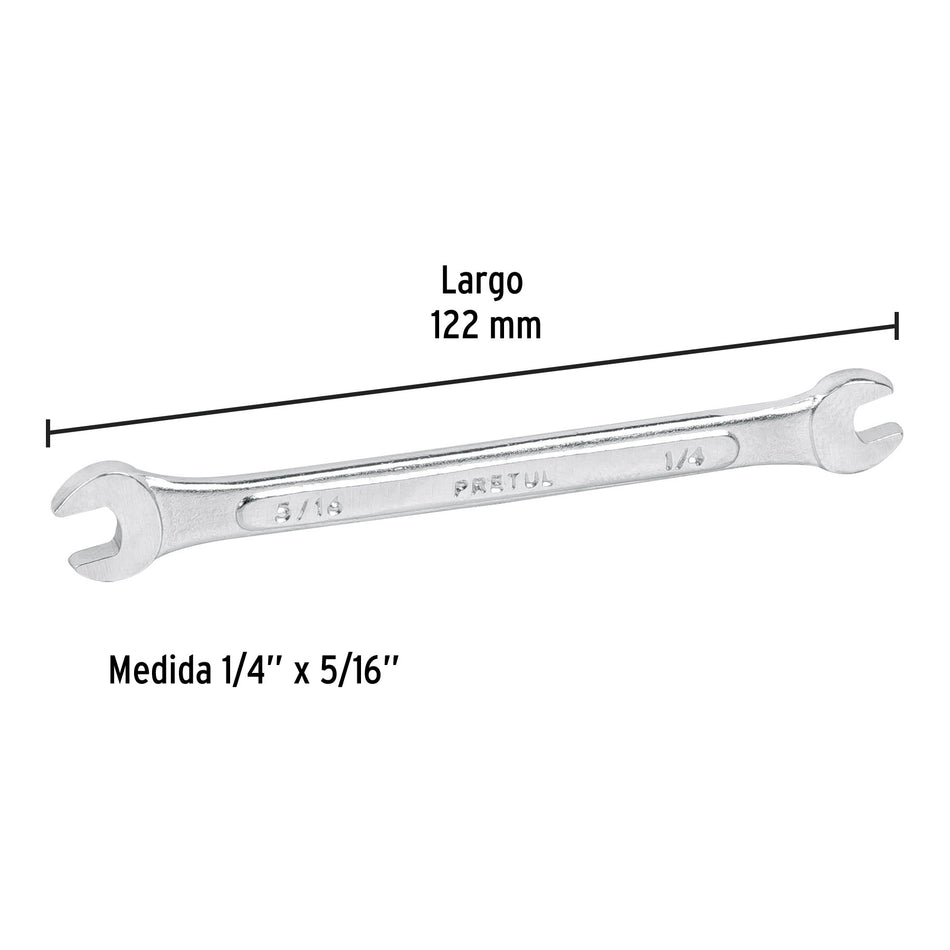Llave española, 1/4 x 5/16' x 122 mm de largo, PRETUL
