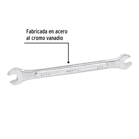 Llave española, 1/4 x 5/16' x 122 mm de largo, PRETUL
