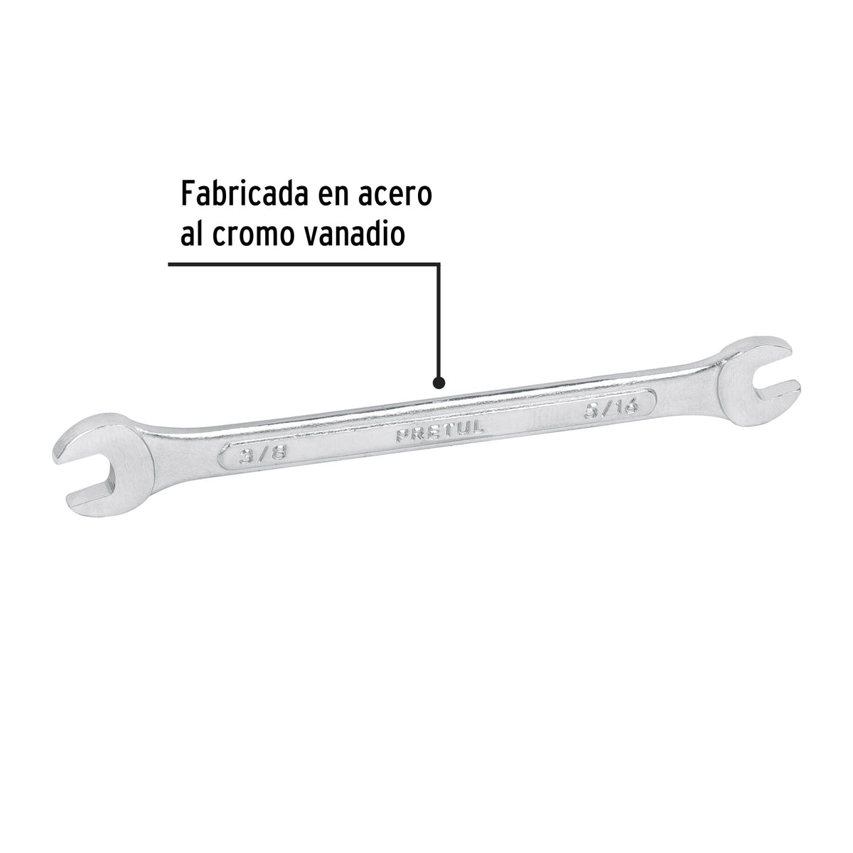Llave española, 5/16 x 3/8' x 140 mm de largo, PRETUL