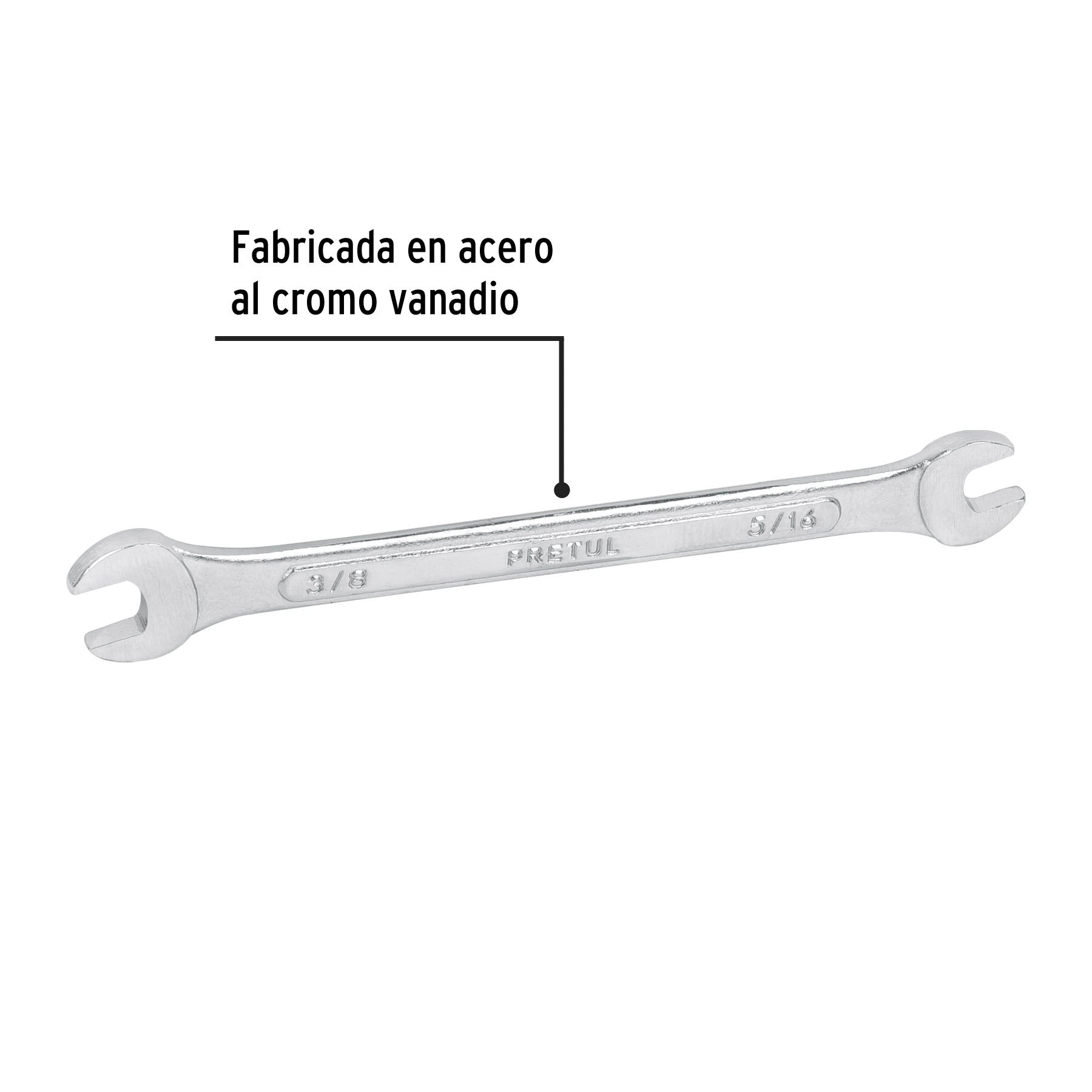Llave española, 5/16 x 3/8' x 140 mm de largo, PRETUL