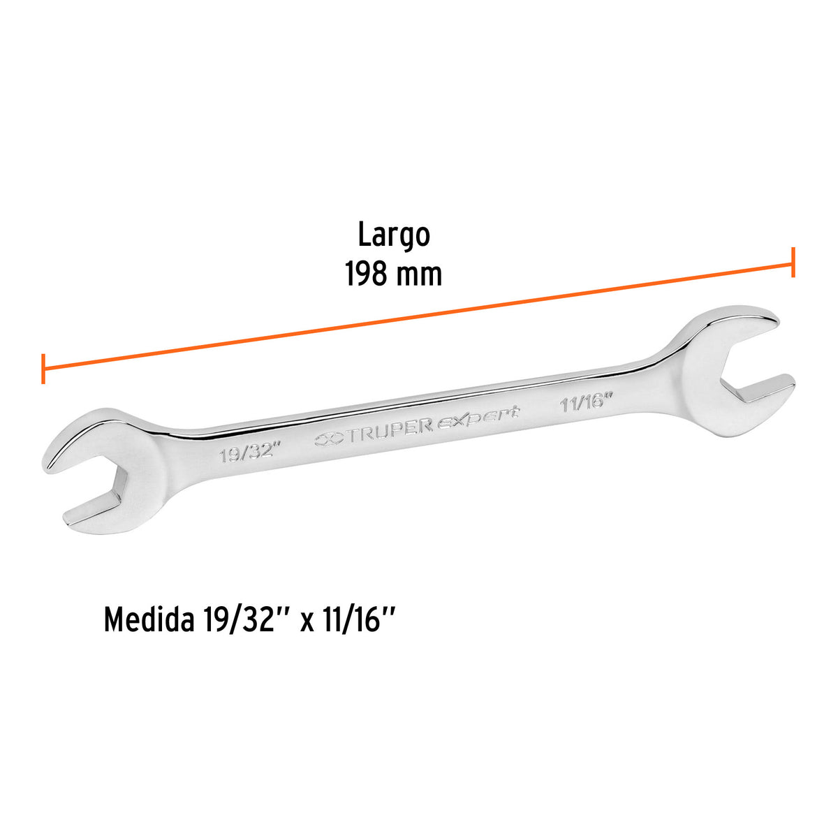 Llave española, 19/32 x 11/16' x 198 mm de largo, Expert
