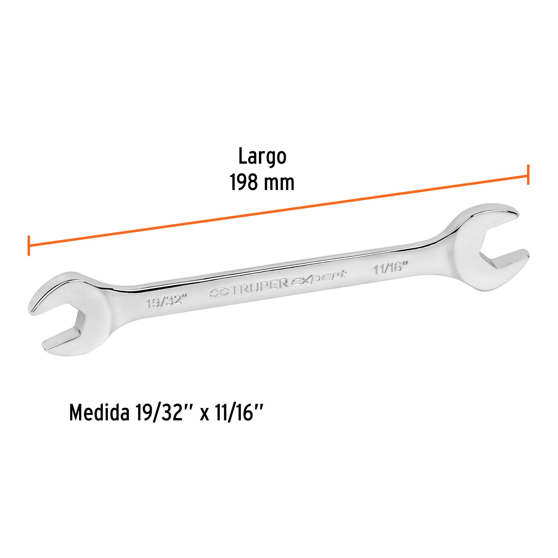 Llave española, 19/32 x 11/16' x 198 mm de largo, Expert