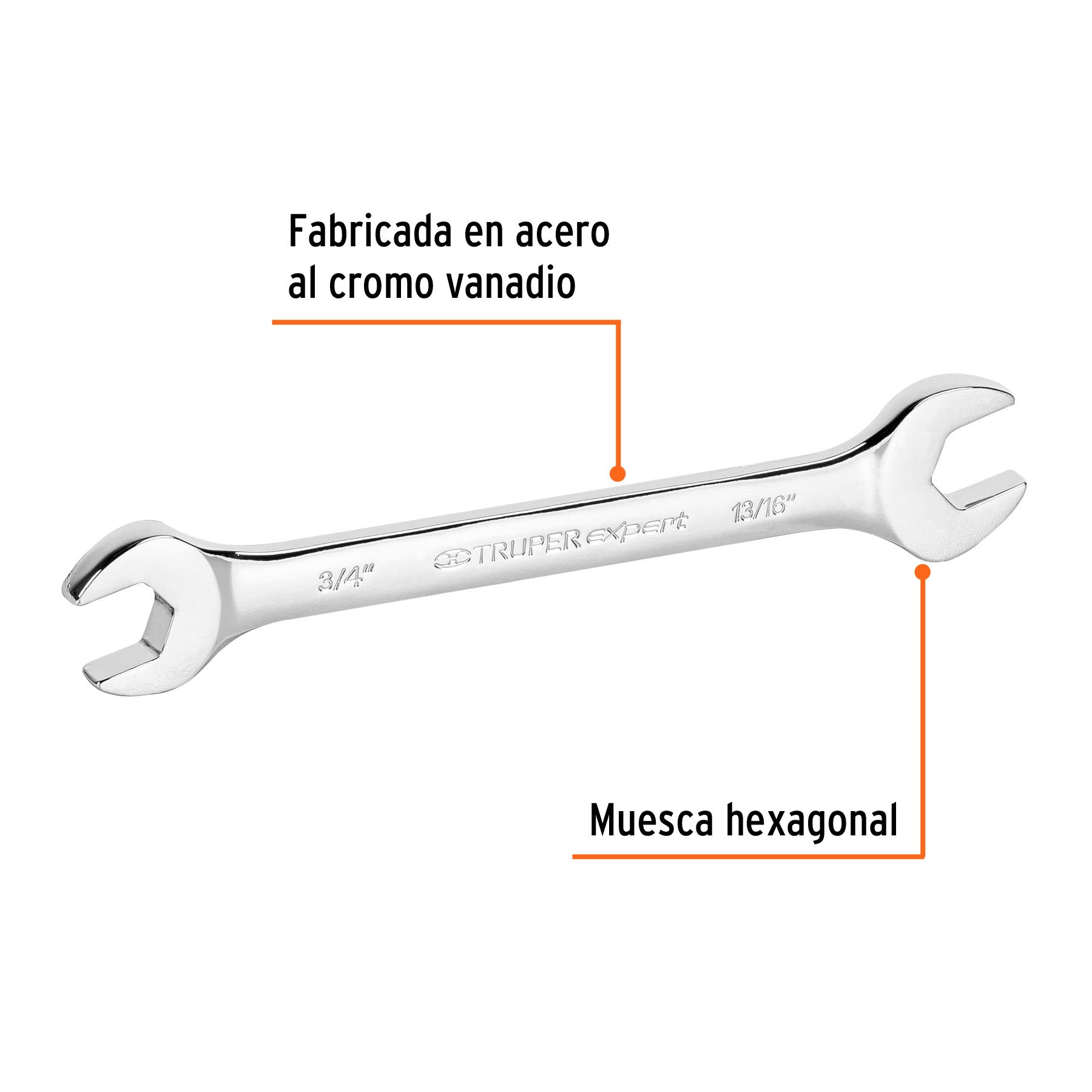 Llave española, 3/4 x 13/16' x 242 mm de largo, Expert