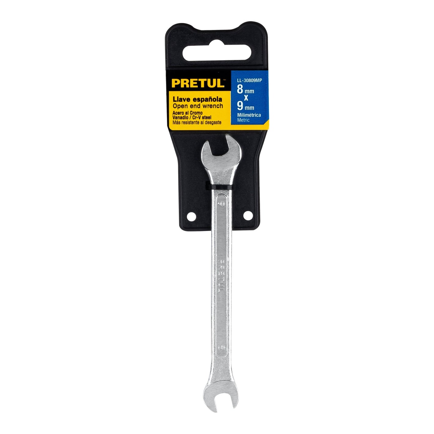 Llave española 8 x 9 mm x 140 mm de largo, PRETUL 8 x 9 mm, 140 mm