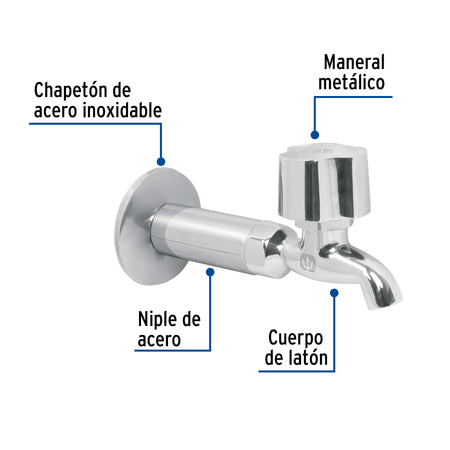 Niple de laton macho-macho cuerda 1/4" NPT TRUPER