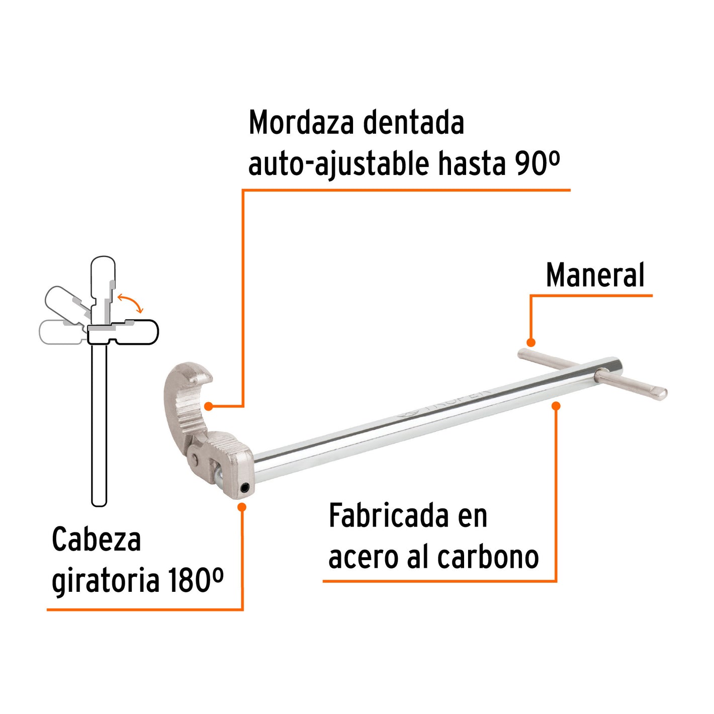 Llave 12' para plomero, Truper
