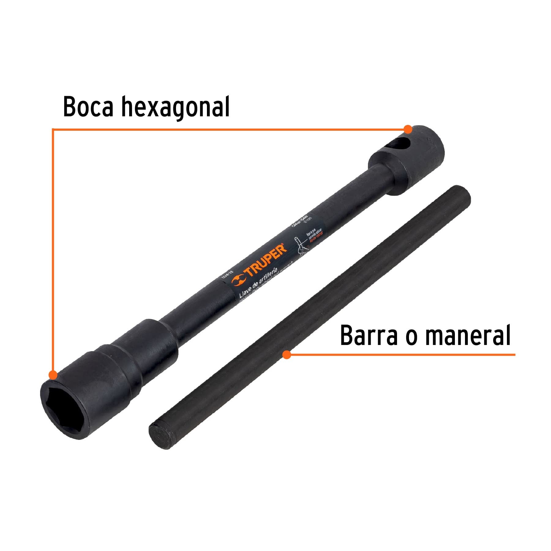 Llave de artillería 33 mm X 3/4' boca hexagonal, TRUPER