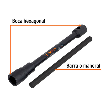 Llave de artillería 33 mm X 3/4' boca hexagonal, TRUPER