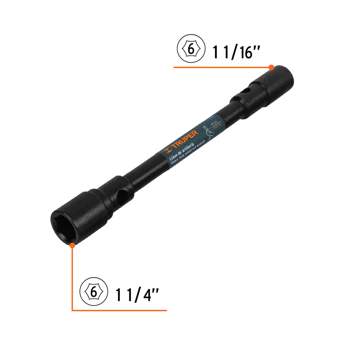 Llave de artillería 1-1/16 x 1-1/4' boca hexagonal, TRUPER