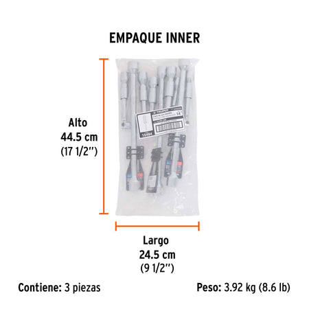 Llave de cruz 14' plegable pulida y cromada, TRUPER