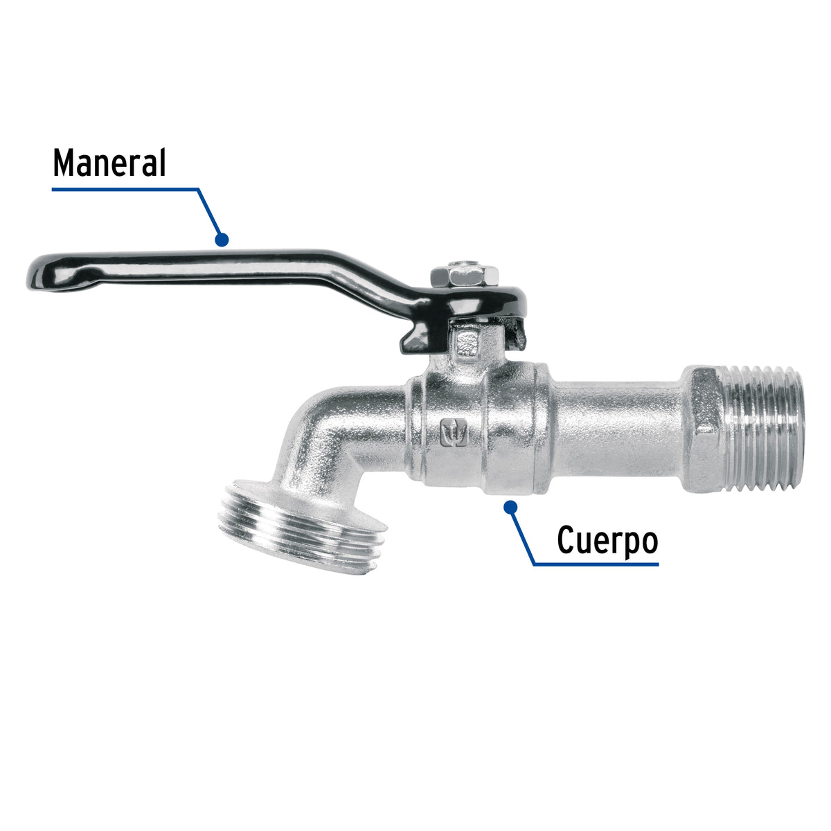 Llave de esfera de zinc 1/2" 110 g s/adaptador BASIC