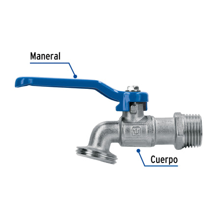 Llave de esfera de laton 1/2" 115 g s/adaptador FOSET