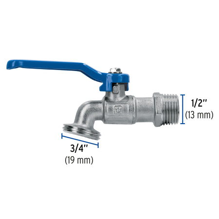 Llave de esfera de laton 1/2" 115 g s/adaptador FOSET