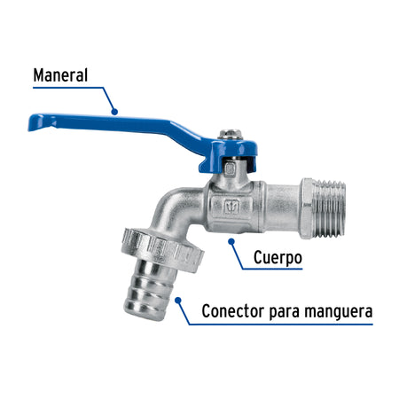 Llave de esfera de laton 115 gr entrada 1/2" FOSET