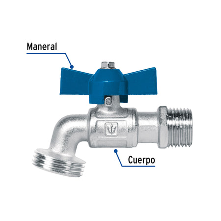 Llave esfera laton 1/2" 130 g s/adap