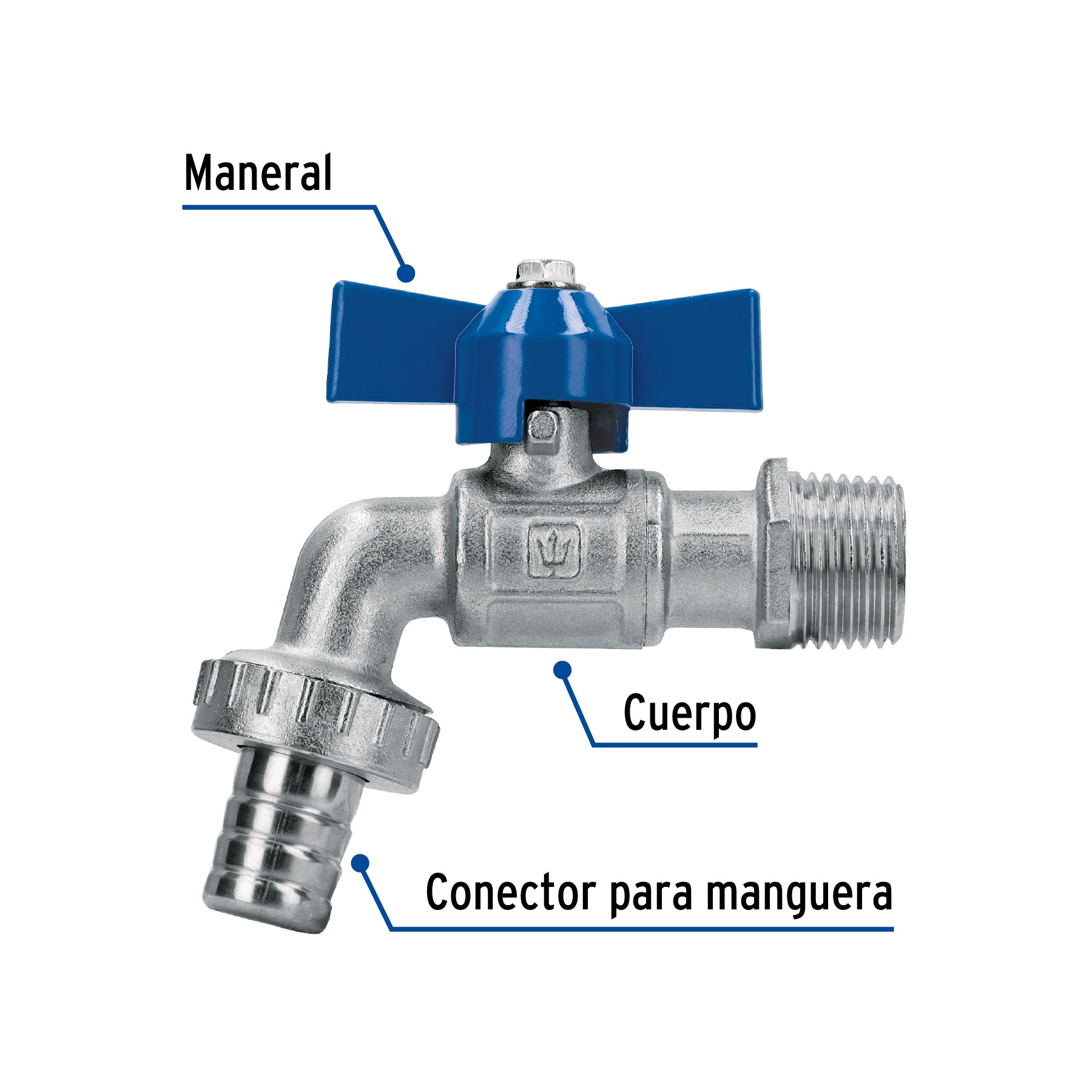 Llave de esfera c/maneral corto laton 130gr 1/2" FOSET