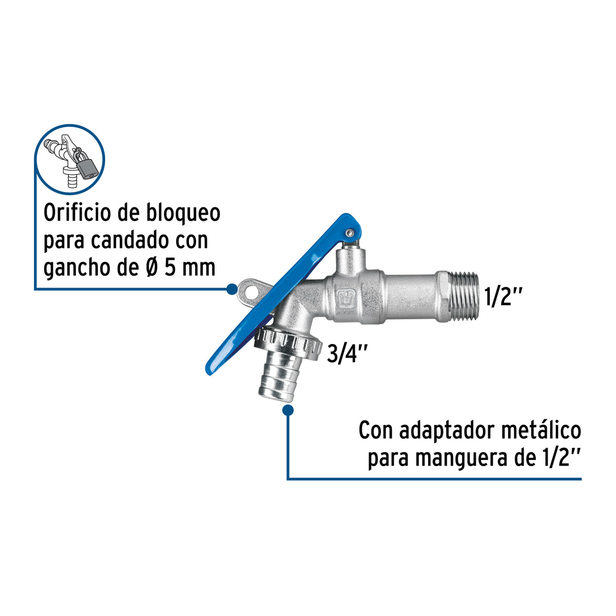 Llave esfera de seguridad de laton 175g FOSET