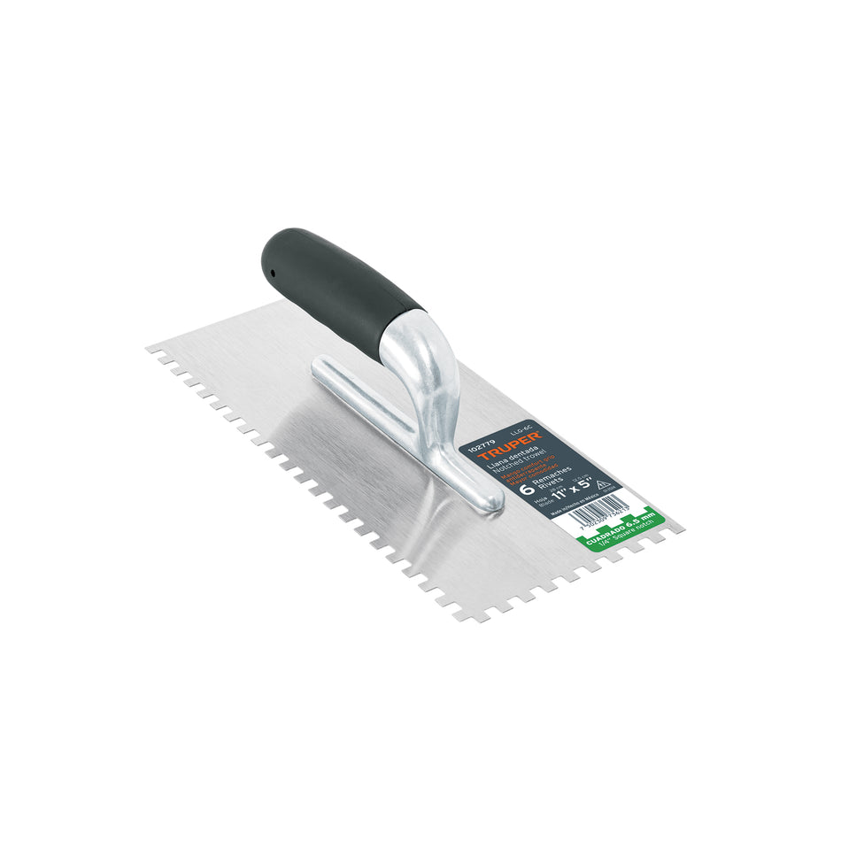 Llana 11' dentado cuadrado 1/4', 6 remaches, mango Comfort