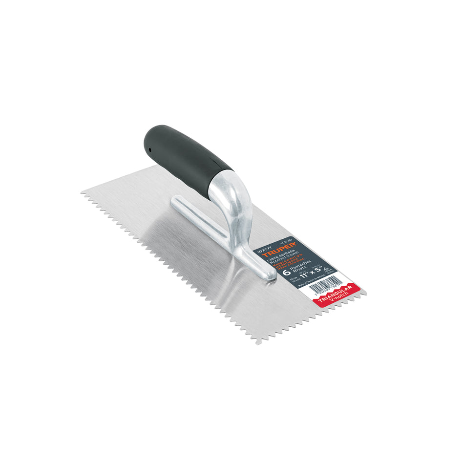 Llana 11' dentado triangular, 6 remaches, mango Comfort Grip