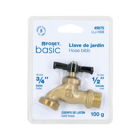 Llave para manguera laton 100 gr 1/2"blisterFoset Basic