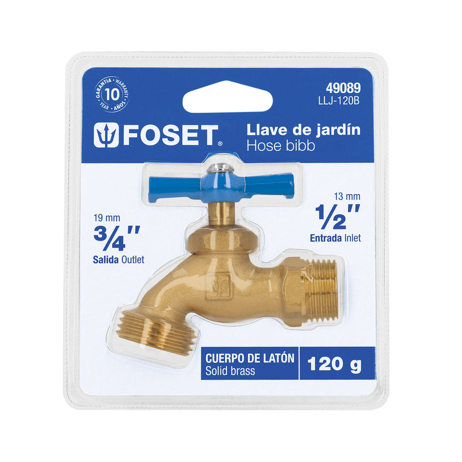 Llave para manguera laton 120g 1/2" blister FOSET