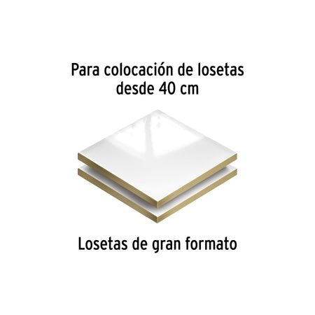 Llana 11' dentado cuadrado 1/2', 10 remaches, mango madera
