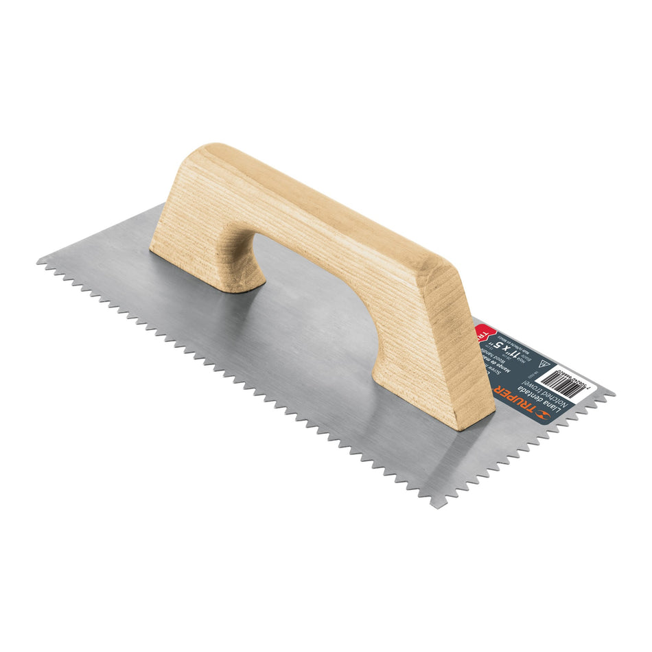 Llana 11' dentado triangular, tipo español, mango madera