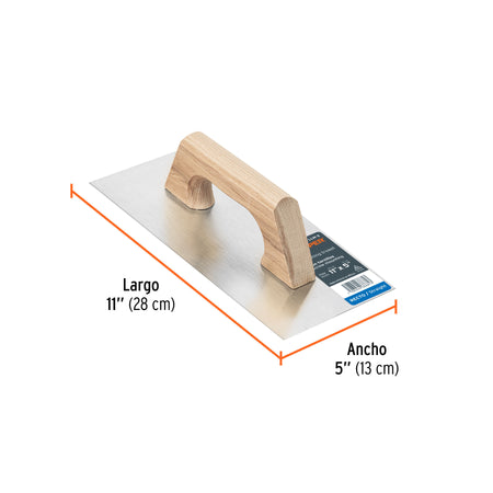 Llana 11' canto recto, tipo español, mango madera, TRUPER