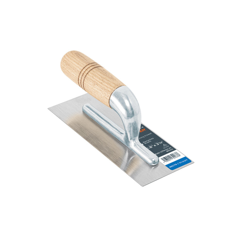 Llana mini 8' canto recto, 6 remaches, mango madera, TRUPER