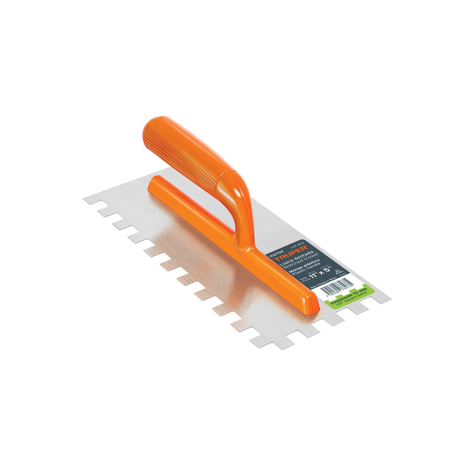 Llana 11" dentado cuadrado 1/2" 6 remaches mgo plastico