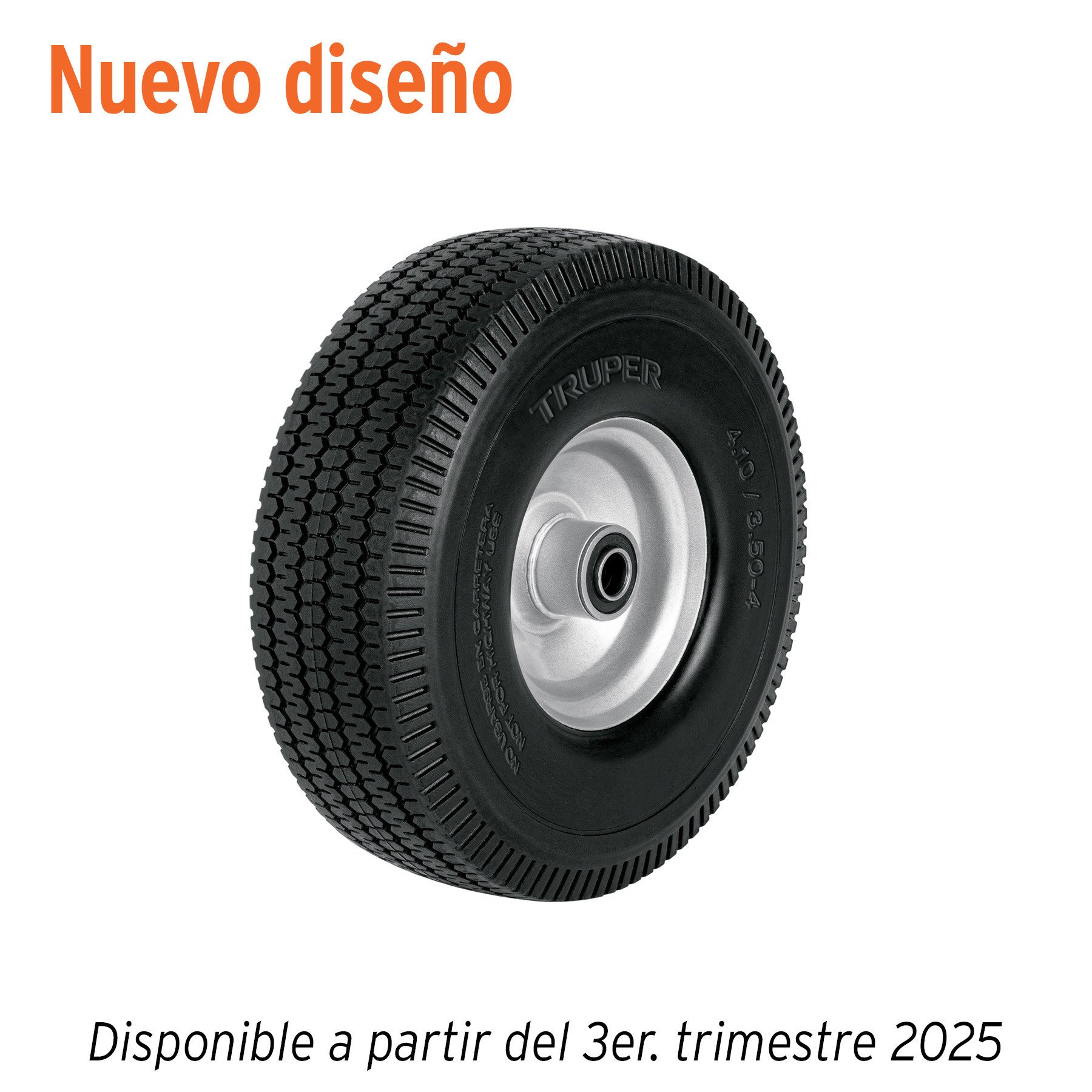 Rueda imponchable para eje central Truper 10"