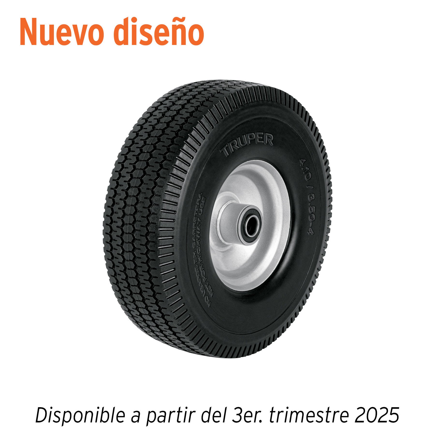 Rueda imponchable para eje lateral Truper 10"