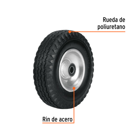 Rueda imponchable para eje central Truper 8"