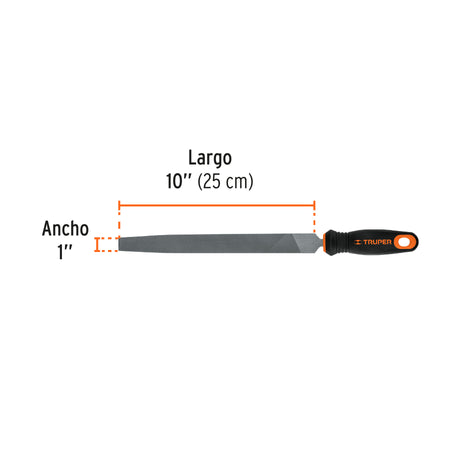 Lima plana muza 10' con mango doble inyección, TRUPER 10'